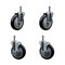 Service Caster Regency 460EC26 EC-26 5'' Replacement Caster Set with Brakes, 4PK REG-SCC-GR20S514-PPUB-BLK-845-2-TLB2 - alternate 1